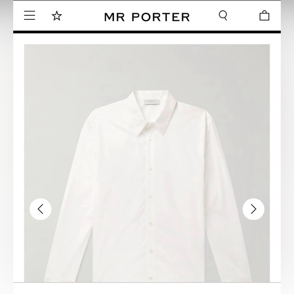 Gabriela Hearst Mr Porter white Quevedo slim fit button down men’s shirt size 40 - Picture 3 of 14
